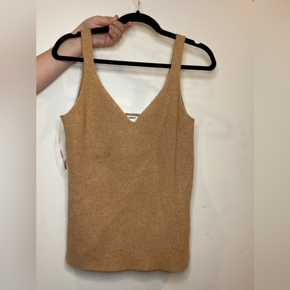Brown V-neck tank top